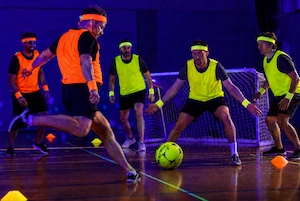 Glow football for a Newcastle stag group